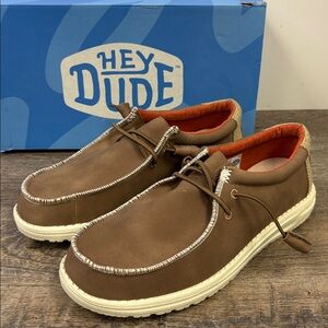 Hey Dude Wally Fabricated Leather Shoes | Tan | Men’s US 9